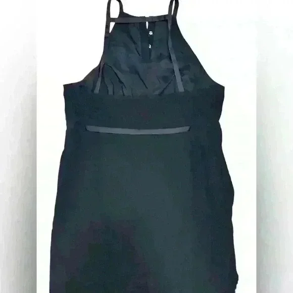 Rachel Comey Black cocktail halter peplum front slit dress Sz 2 - Picture 8 of 10